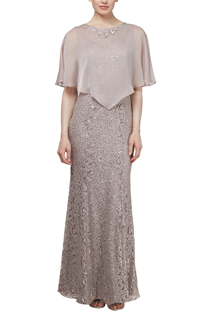 Ignite Evenings Sequin Lace Dress with ...